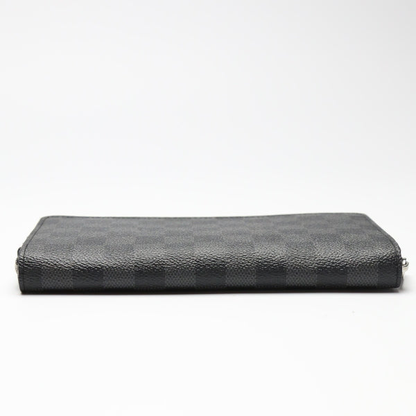 LOUIS VUITTON Long Wallet Purse N63077 Damier Grafitto Canvas black Zip Around Damier Graphite Zippy Organizer mens