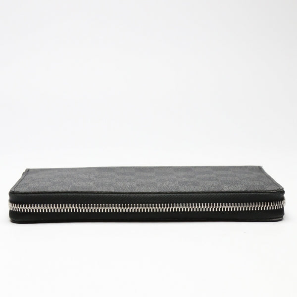LOUIS VUITTON Long Wallet Purse N63077 Damier Grafitto Canvas black Zip Around Damier Graphite Zippy Organizer mens