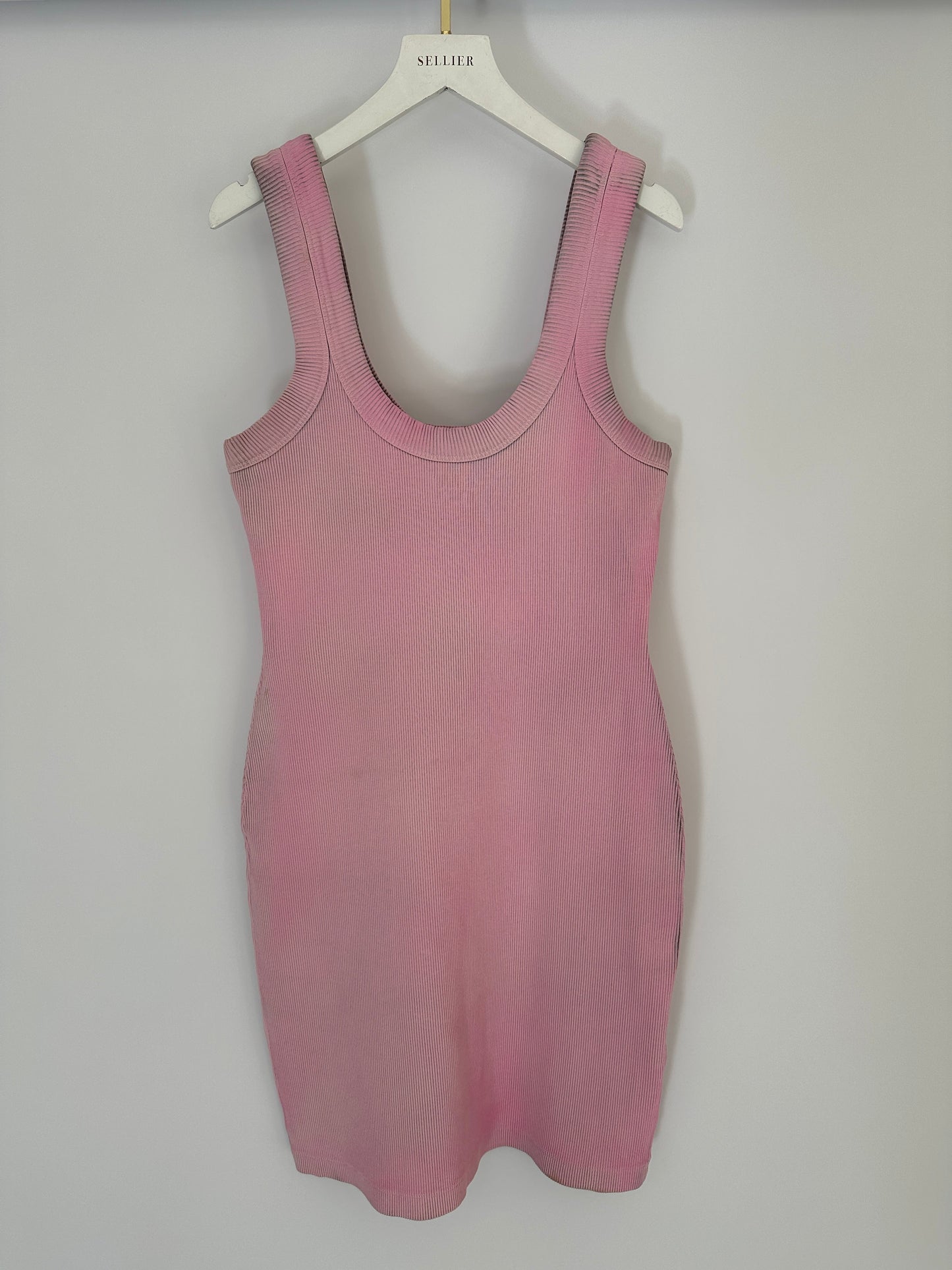 Alexander Wang Washed Pink Tank Dress with Logo Detail Size M (UK 10)