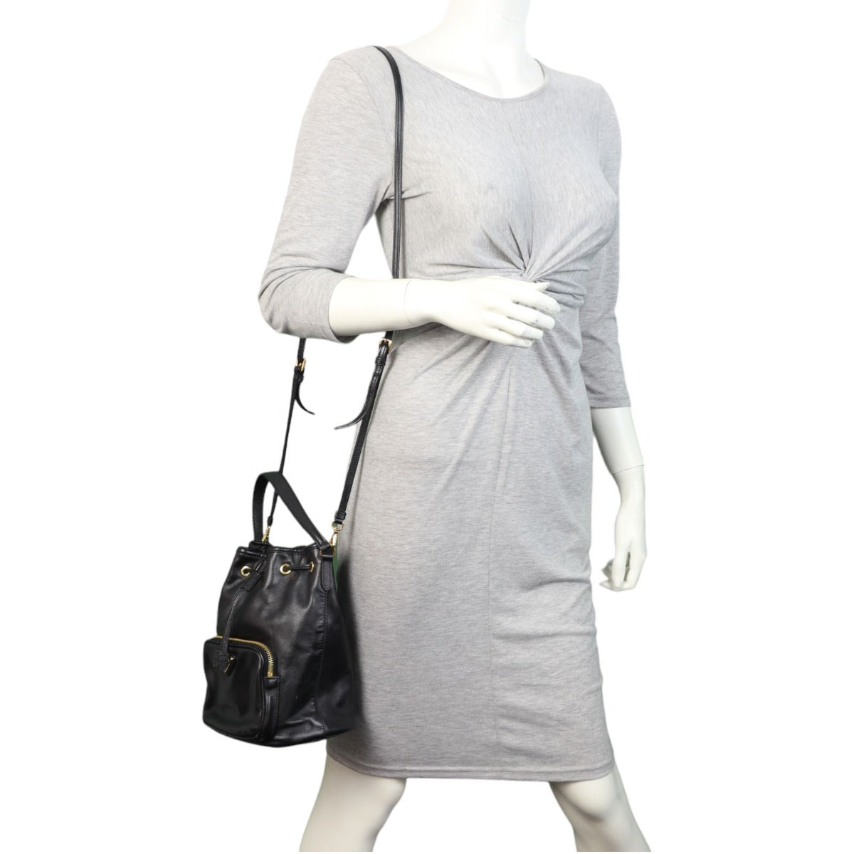 Prada Duet Leather Bucket Bag