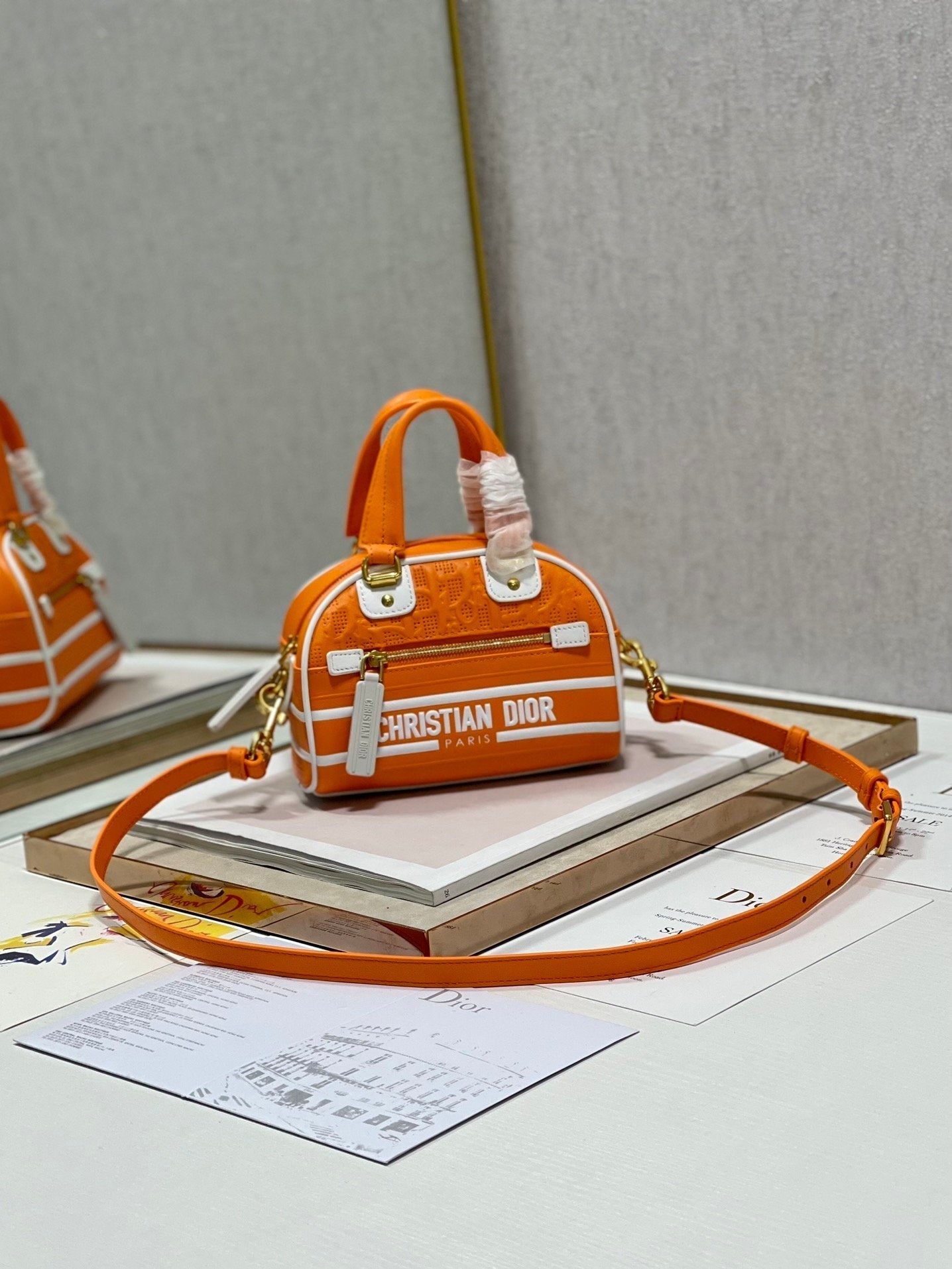 Top Quality Mini Vibe Zip Bowling Bag, Orange Handbags, Bowling Bags, 17cm CD