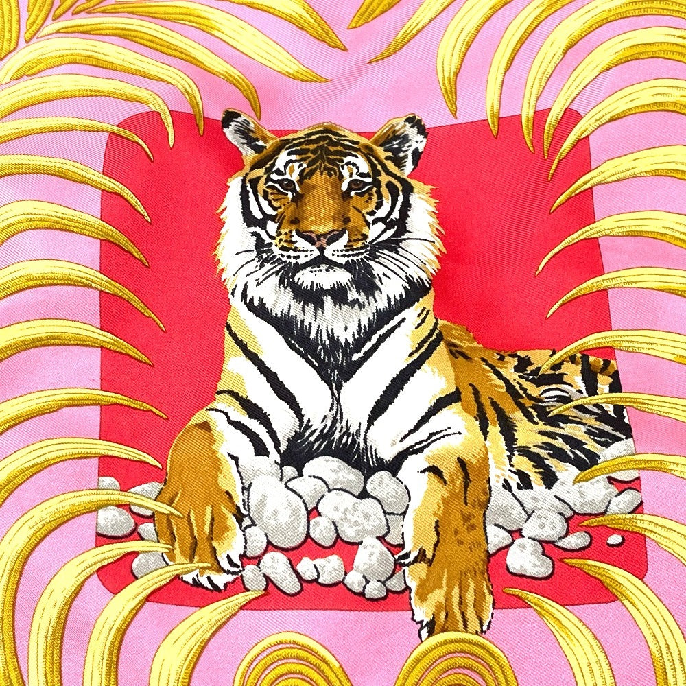 HERMES Shoulder Bag Silk / leather Pink type Tiger pattern silky city GM Women  d