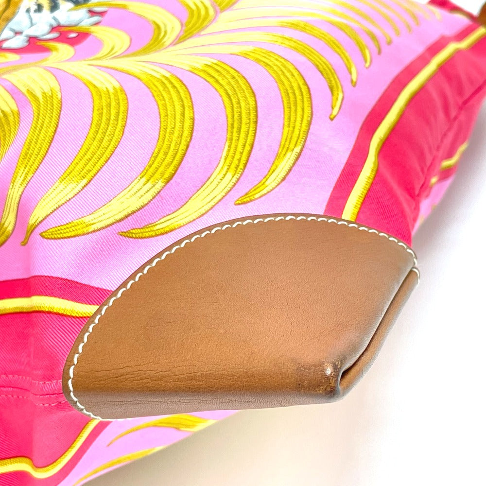 HERMES Shoulder Bag Silk / leather Pink type Tiger pattern silky city GM Women  d