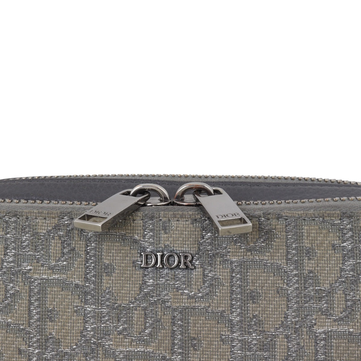 Dior Double Zip Pouch with Strap Oblique