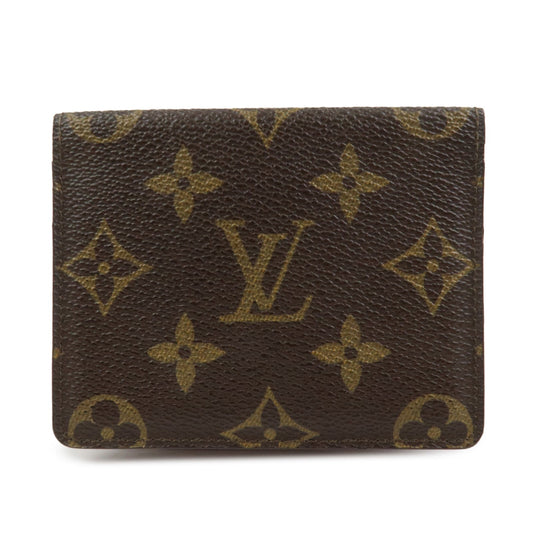 Louis Vuitton Monogram Canvas Leather Card Case Card Holder Brown