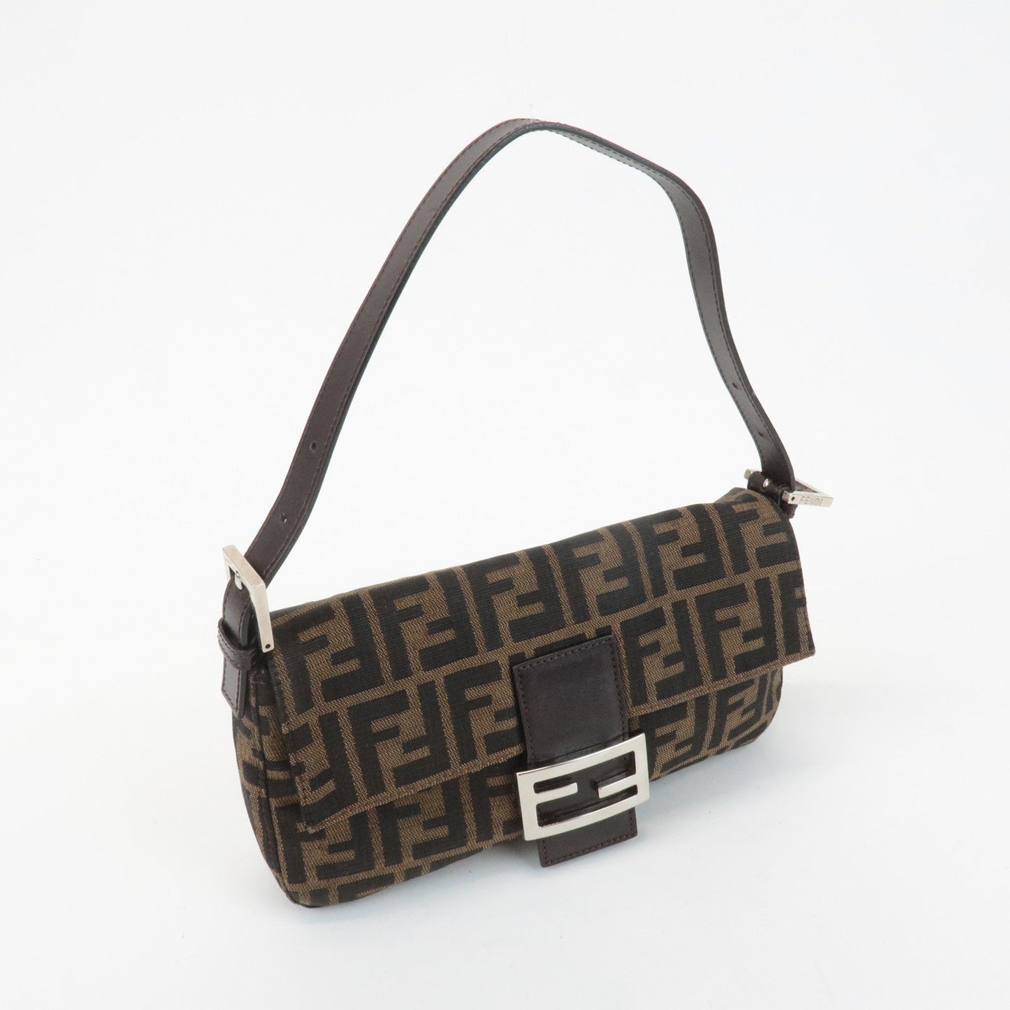 FENDI Zucca Mamma Baguette Canvas Shoulder Bag 26424 Brown Black  d