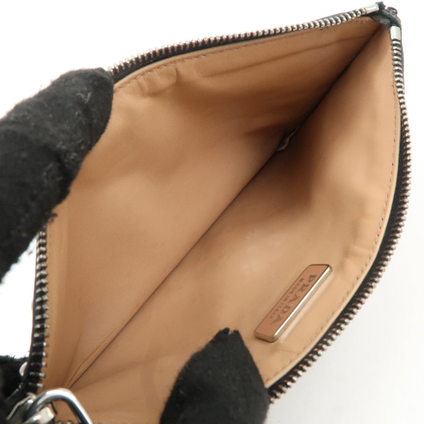 PRADA Leather Pouch Studs Black  d
