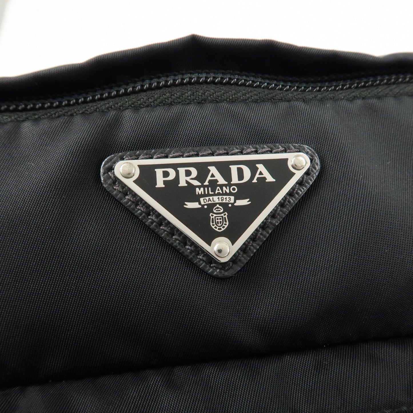 PRADA Logo Nylon Leather Waist Bag Crossbody Bag Black  d