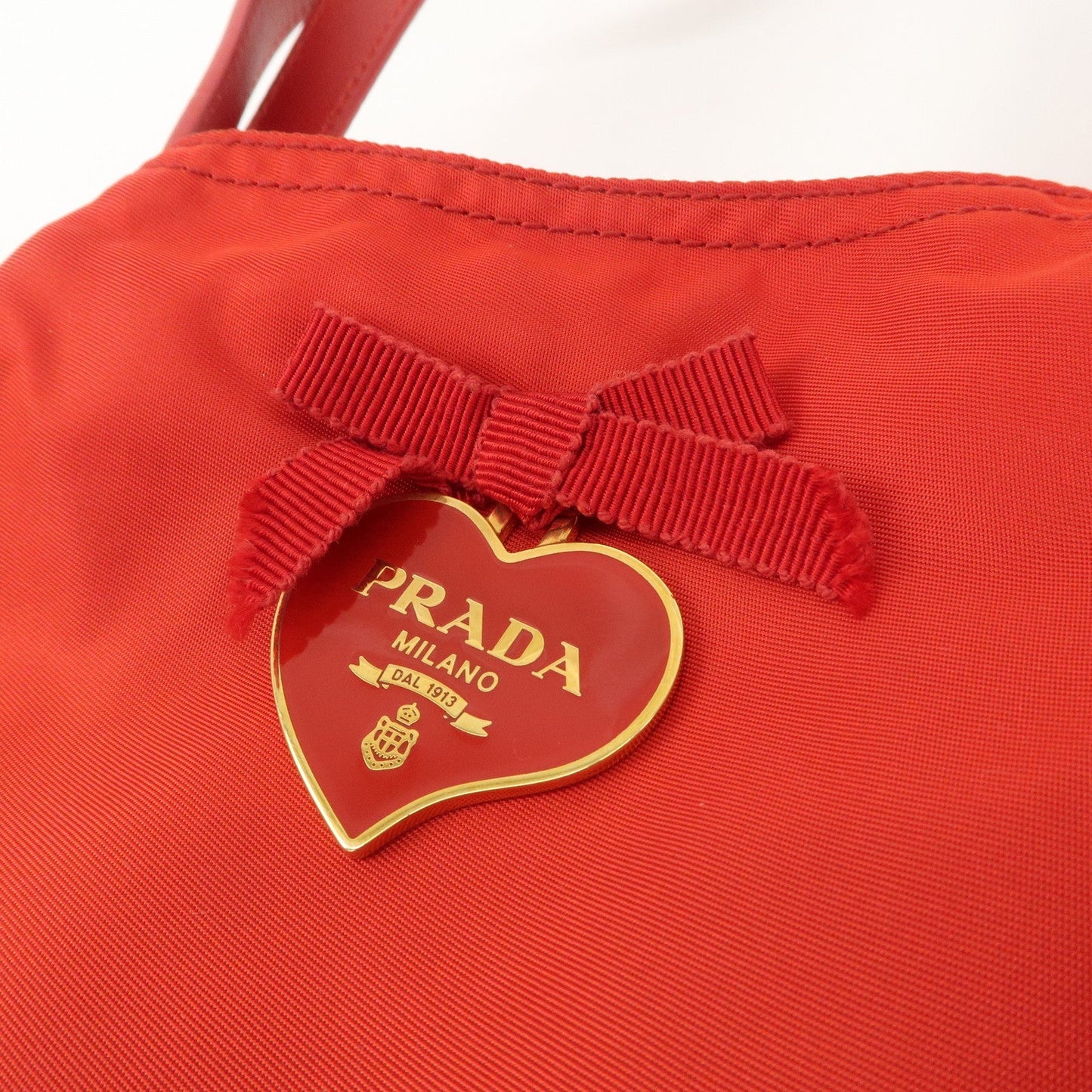 PRADA Nylon Leaather Panda Tote Bag Shoudler Bag Red BR4249  d