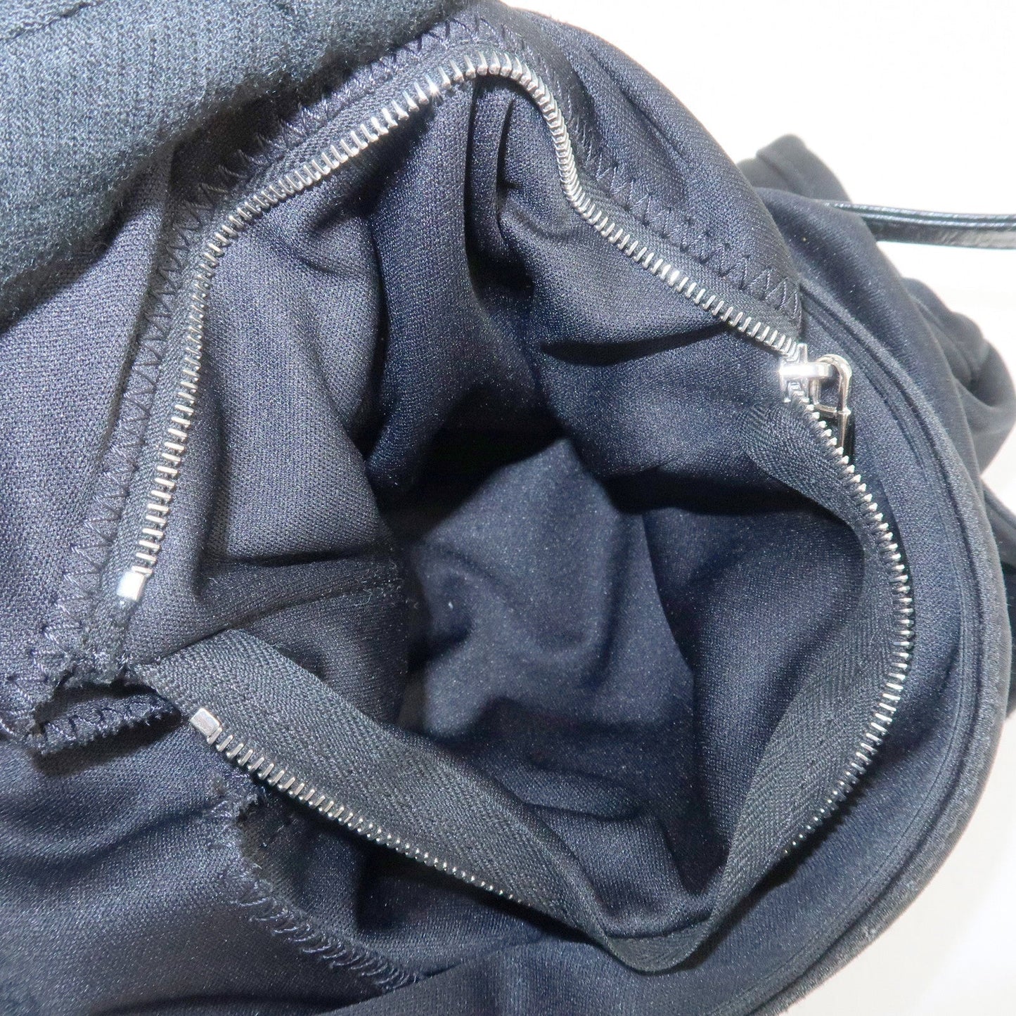 FENDI Polyester Leather Shoulder Bag Black 26727  d