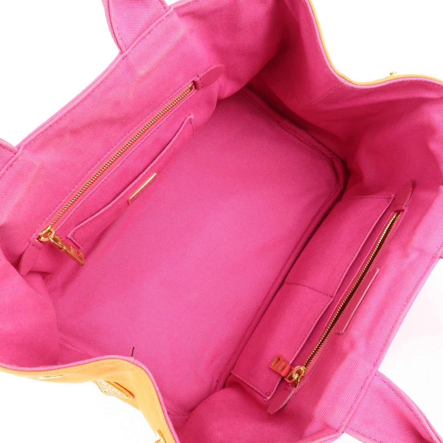 PRADA Canapa Canvas Tote Bag Limited Edition Pink Orange B1877I  d