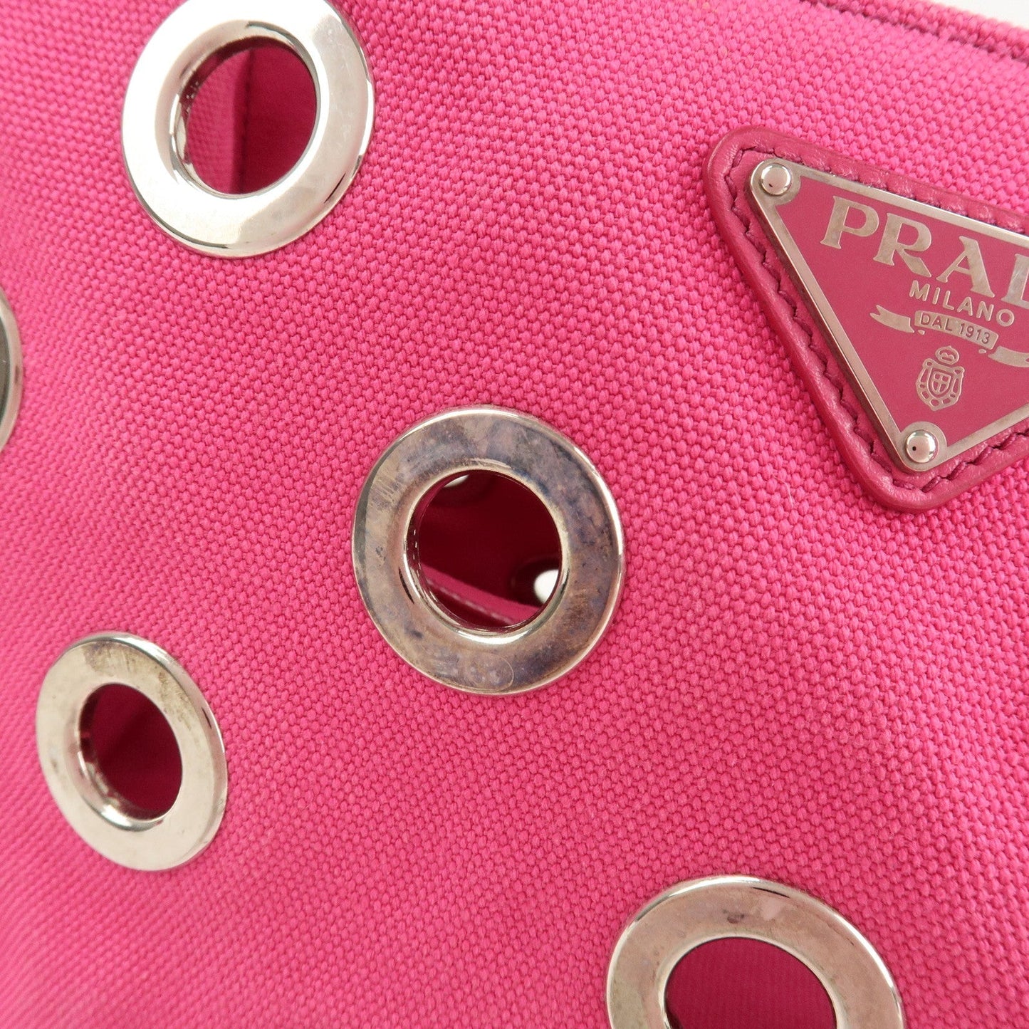 PRADA Canapa Mini Canvas 2Way Bag Hand Bag Pink 1BG439  d