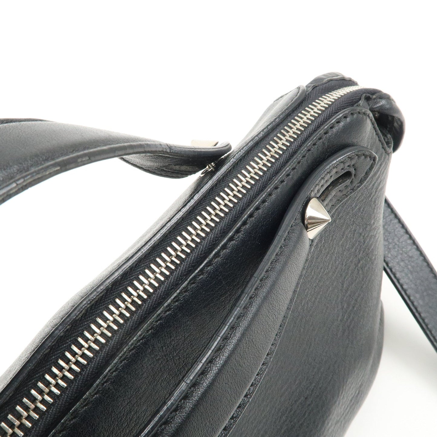 FENDI Bay The Way Leather 2Way Bag Shoulder Bag Black 8BL124  d