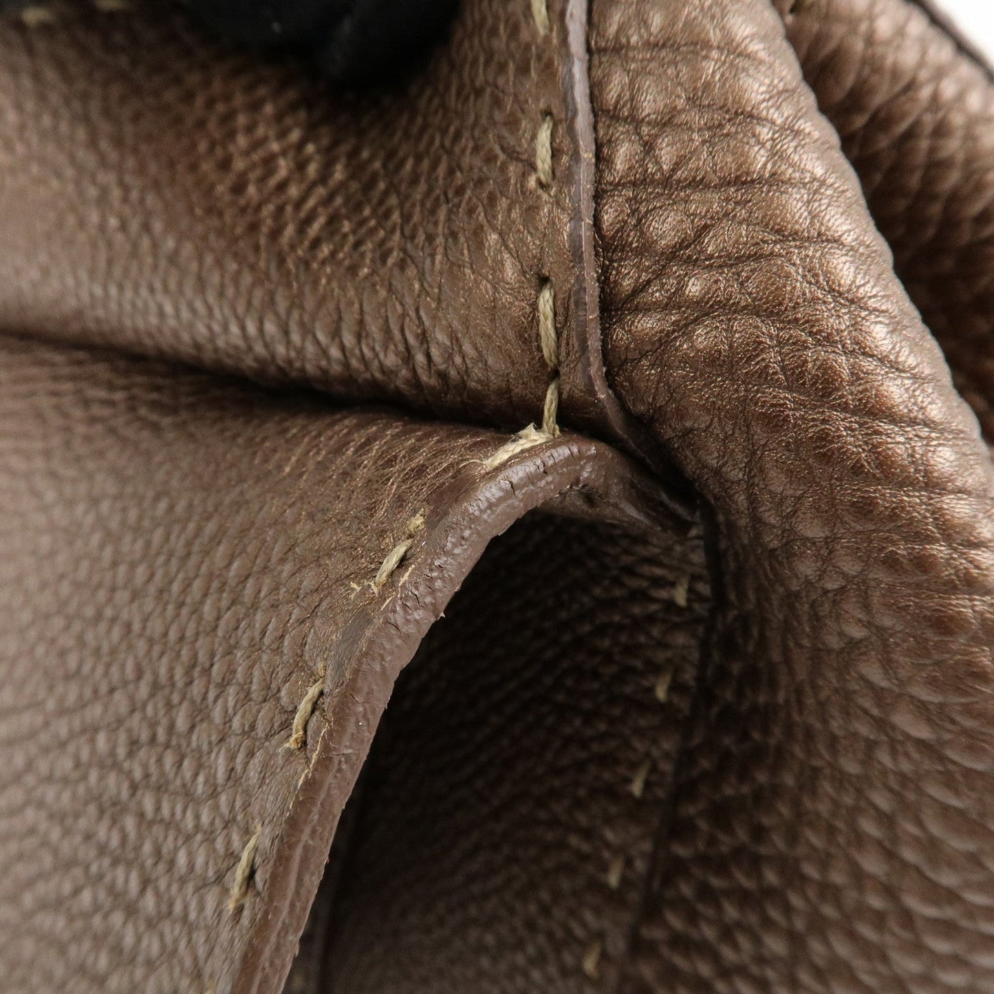 FENDI Selleria Leather Linda Hand Bag Brown 8BR547  d