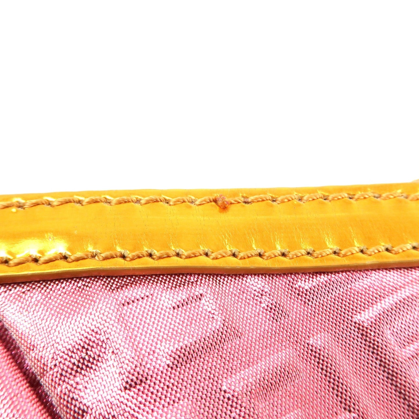 FENDI Zucchino PVC Patent Leather Shoulder Bag Hand Bag Pink Gold  d