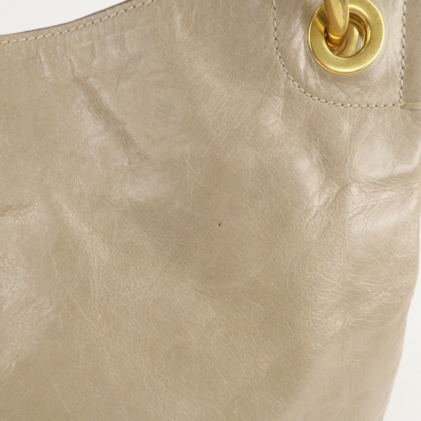 PRADA Leatehr Shoulder Bag Hand Bag Beige  d