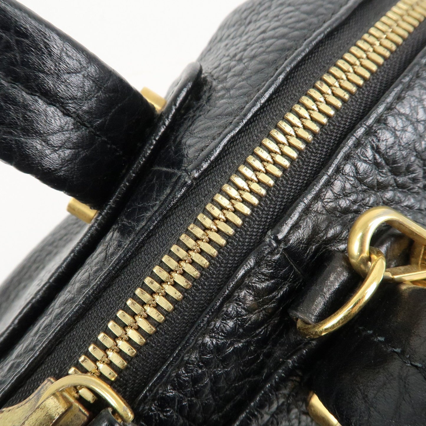 FENDI Chameleon Leather 2WAY Bag Hand Bag Black 8BL114  d