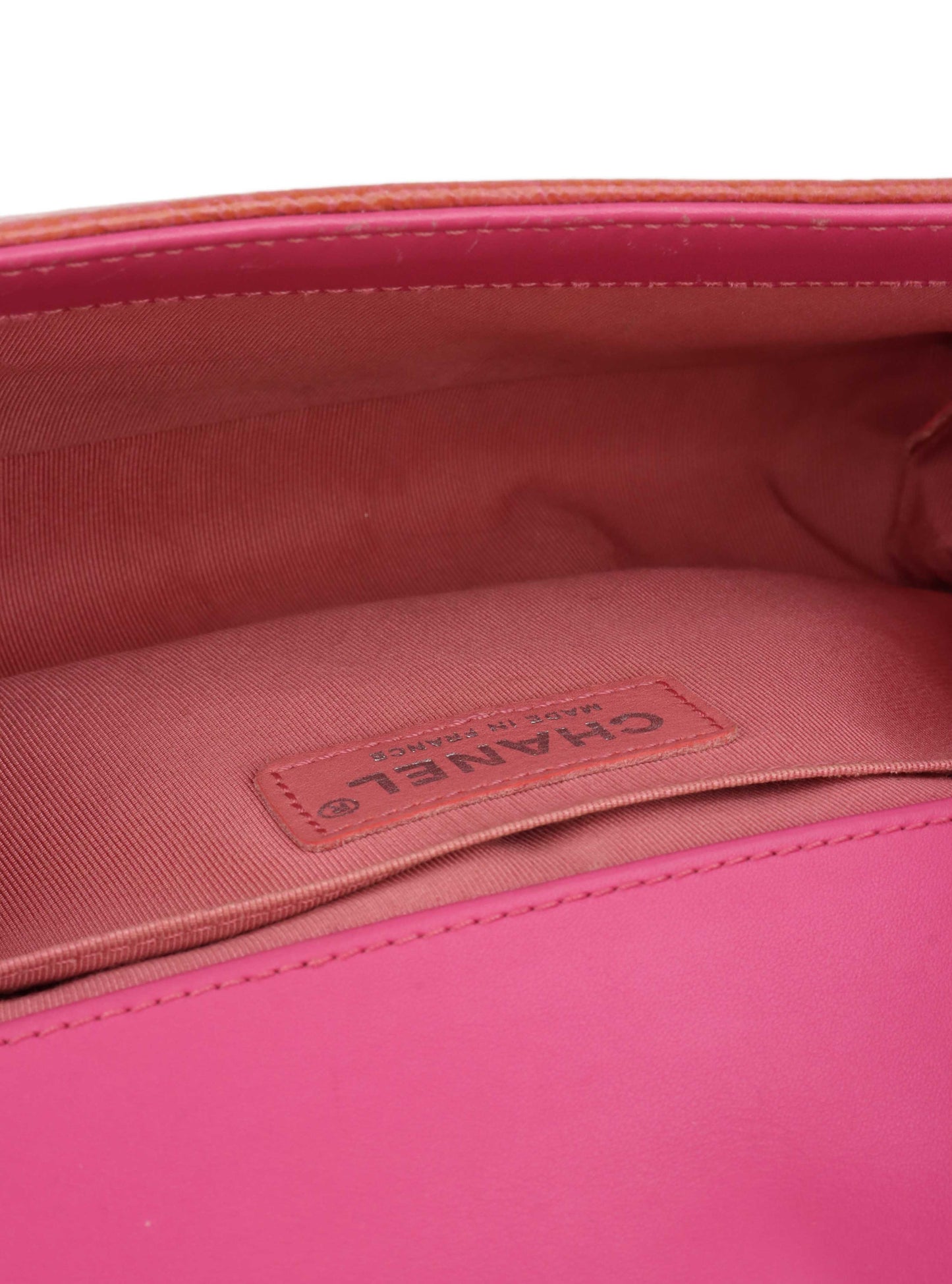 Chanel Medium Pink Tweed Boy Bag.