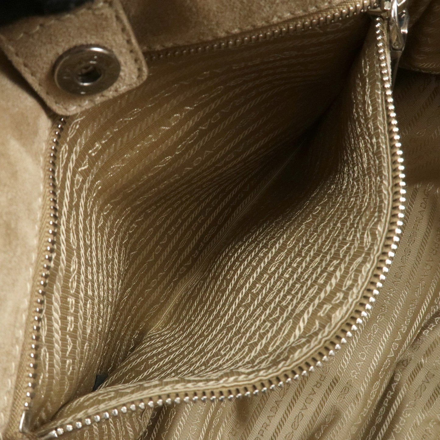 PRADA Eco Lapin Fur Suede Canapa Large Tote Bag Beige BN1918  d