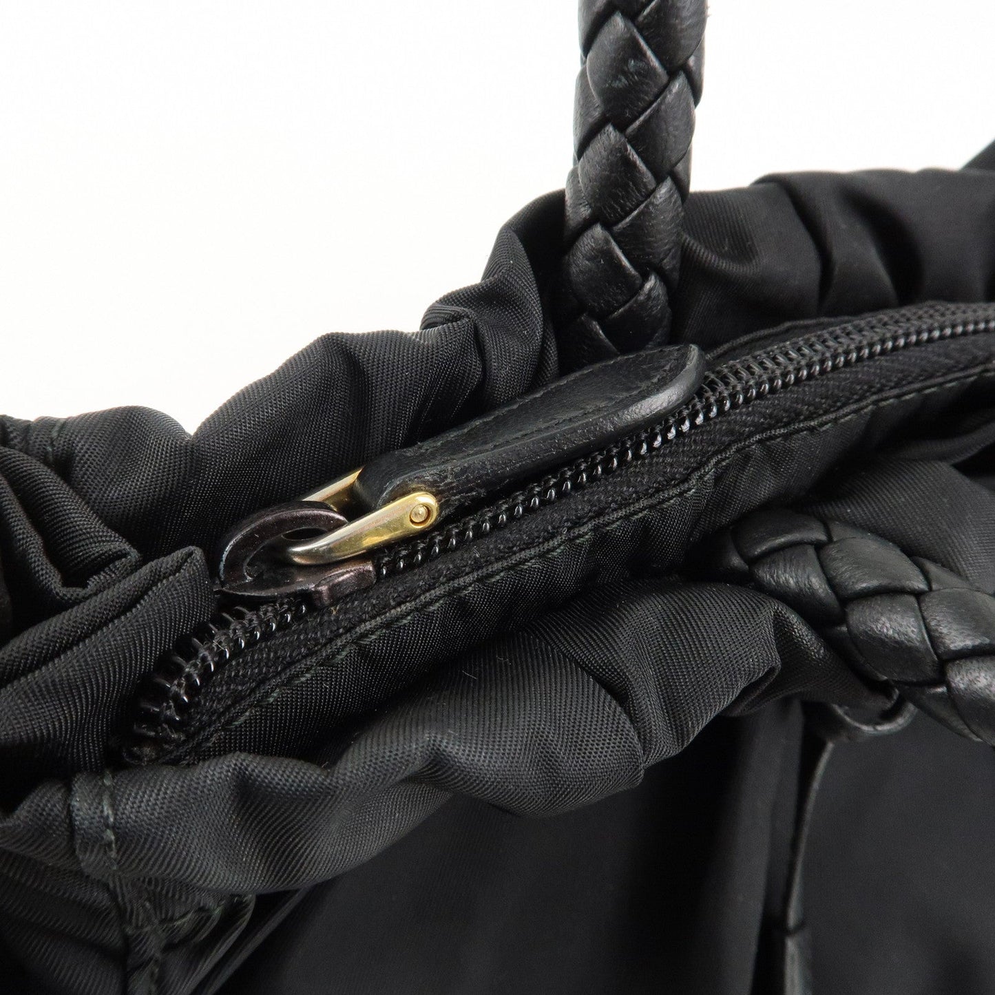 PRADA Nylon Leather Ribbon 2Way Shoulder Bag Black BN1631  d