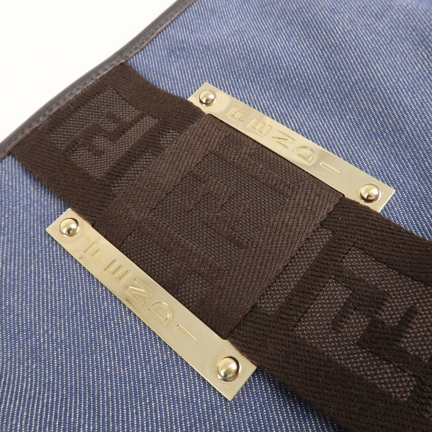 FENDI Zucca Denim Leather Shoulder Bag Cross Body Bag 8BT034  d