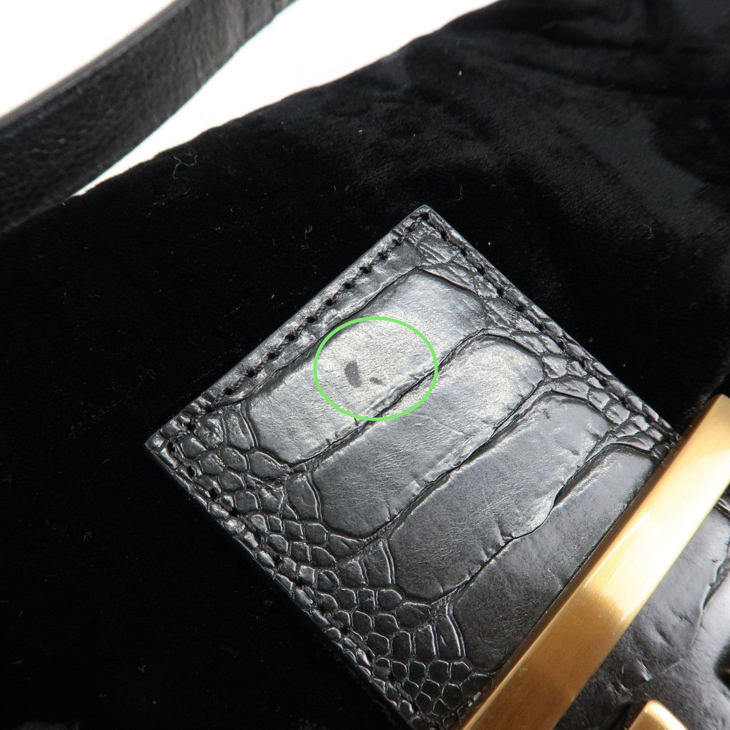 FENDI Mamma Baguette Polyester Leather Shoulder Bag Black 8BR000  d