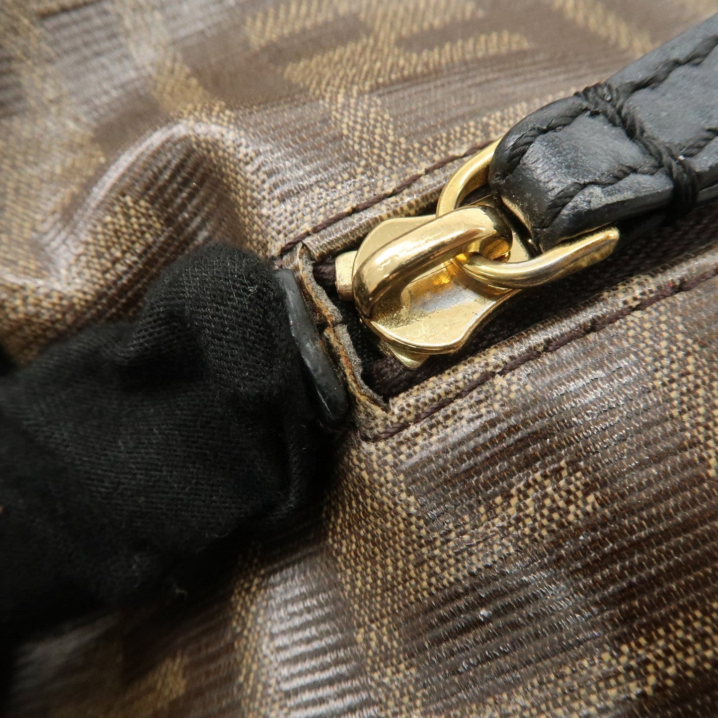 FENDI Zucca Print PVC Leather Chain Backpack Brown 8BZ038  d