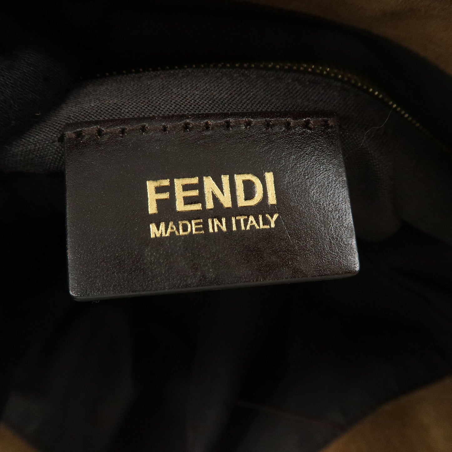 FENDI Pequin Canvas Leather Shoulder Bag Black Brown Pink 8BR669  d