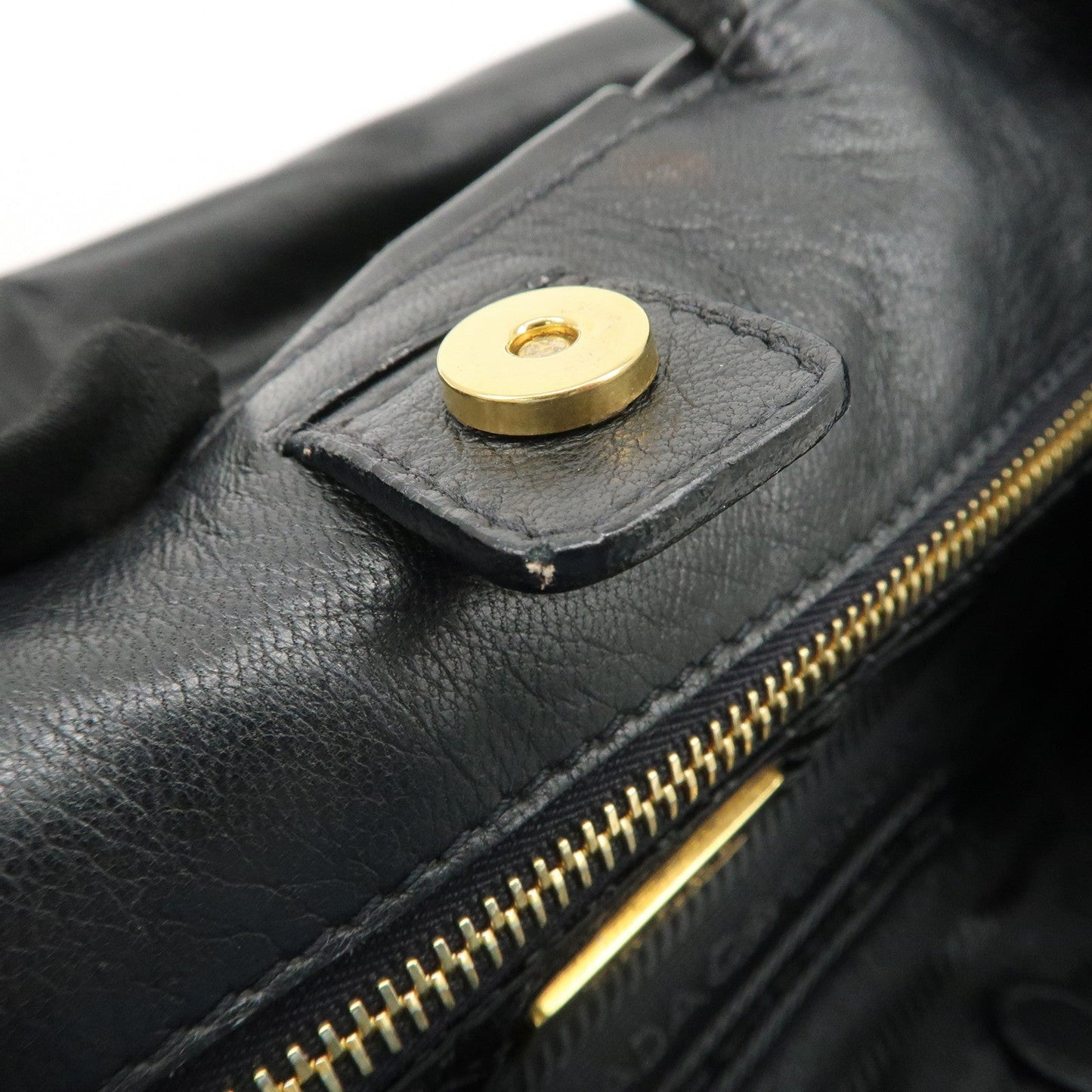 PRADA Leather Ribbon Tote Bag Hand Bag NERO Black BN1601  d
