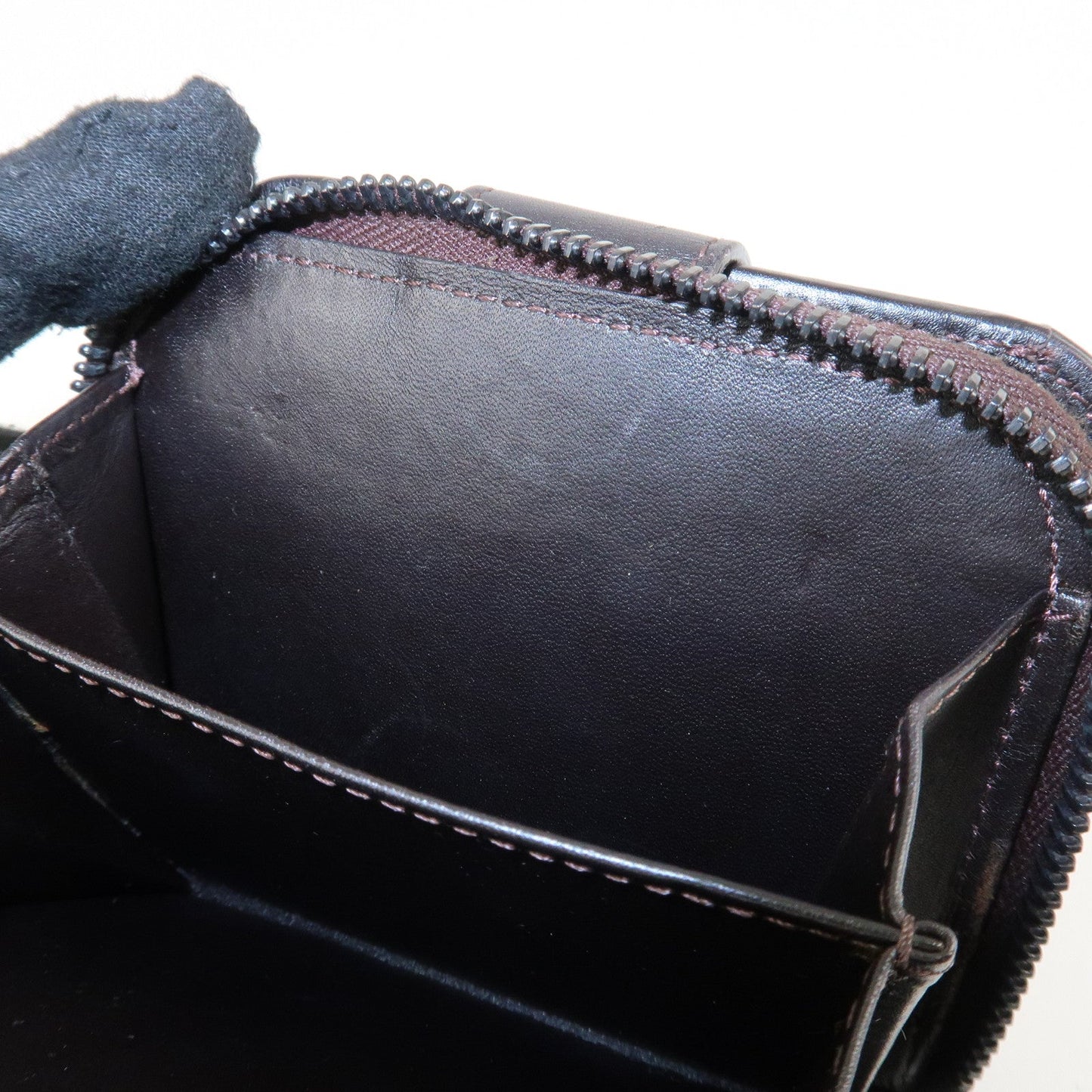 FENDI Zucchino Canvas Leather Zippy Around Bi-fold Wallet  d