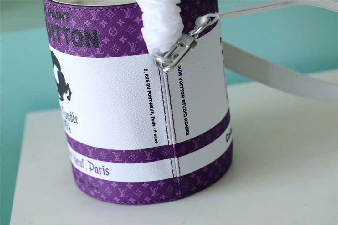 Top Quality Paint Can Coated Canvas By Virgil Ablohs PurpleFor Women, Womens Bags, Shoulder And Crossbody Bags 6.7in/17cm Top Quality M81591