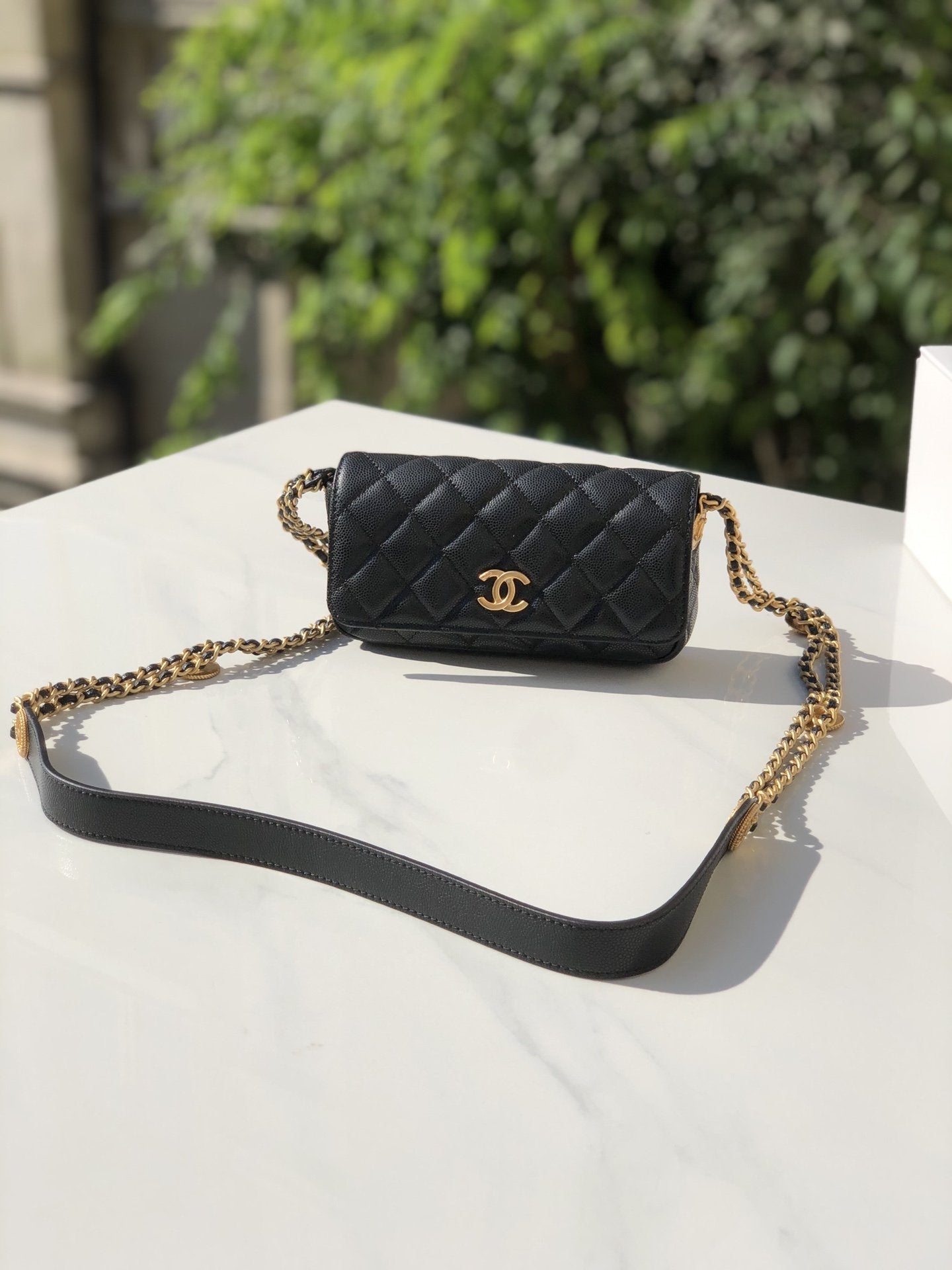 CHLSmall Flap Bags Gold Hardware Black For Women, Women’s Handbags, Shoulder Bags 7.5in/19cm