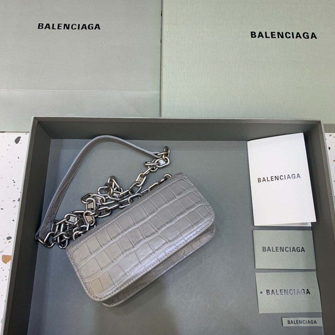 Top Quality Gossip Small On Chain Shoulder Bag Gray, For Women,  Bags 7.4in/19cm