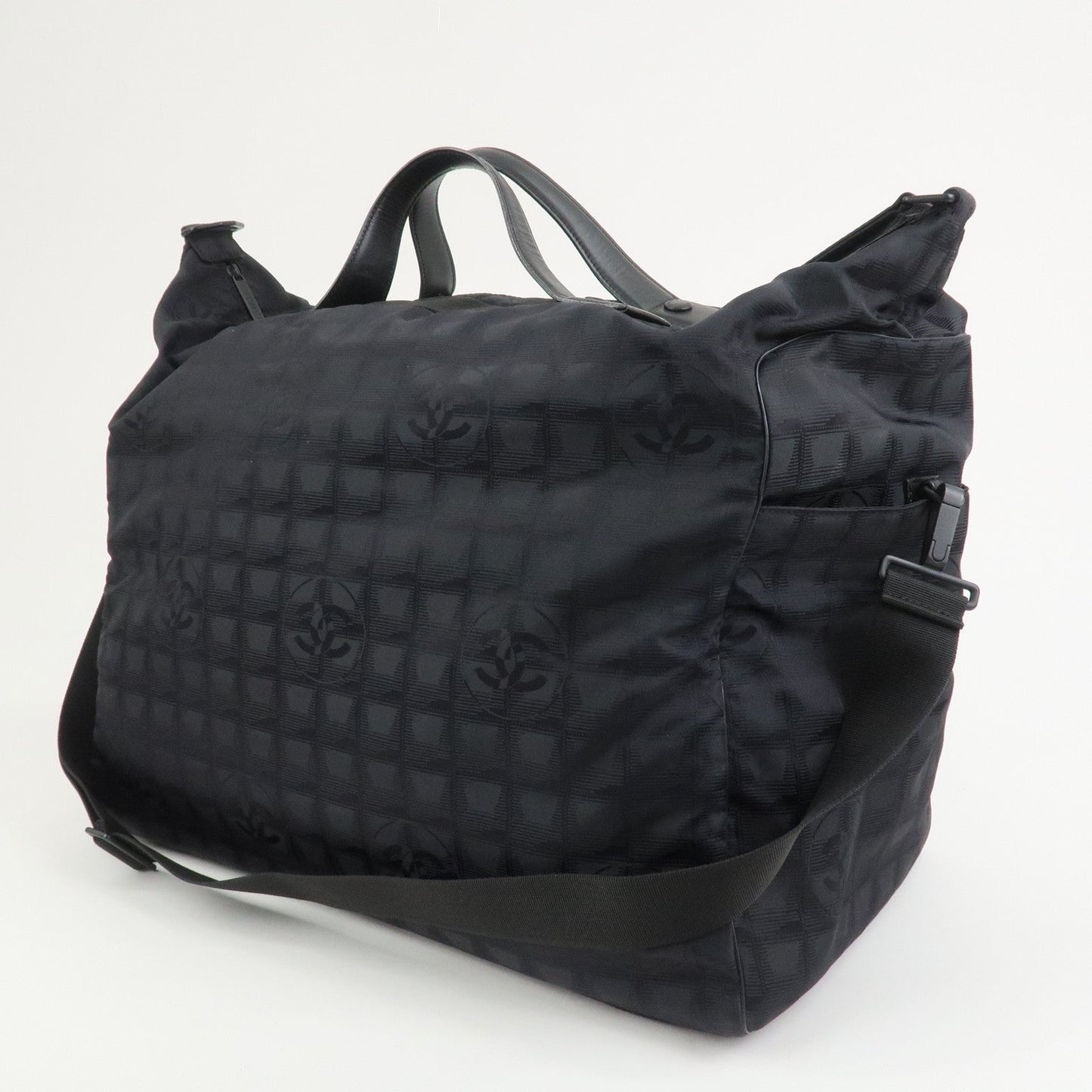 CHANEL New Travel Line Nylon Jacquard 2Way Boston Shoulder Bag