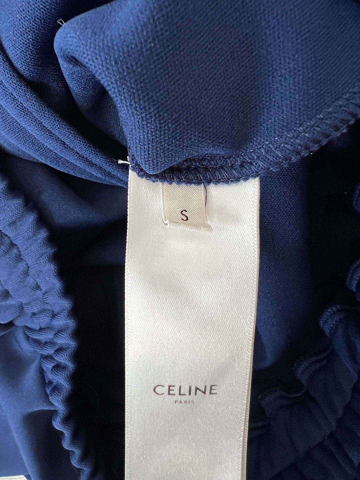 Celine Blue Two-Piece Tracksuit Set with Logo and Stripe Trim Size XS/S (UK 8/10) RRP 2100£