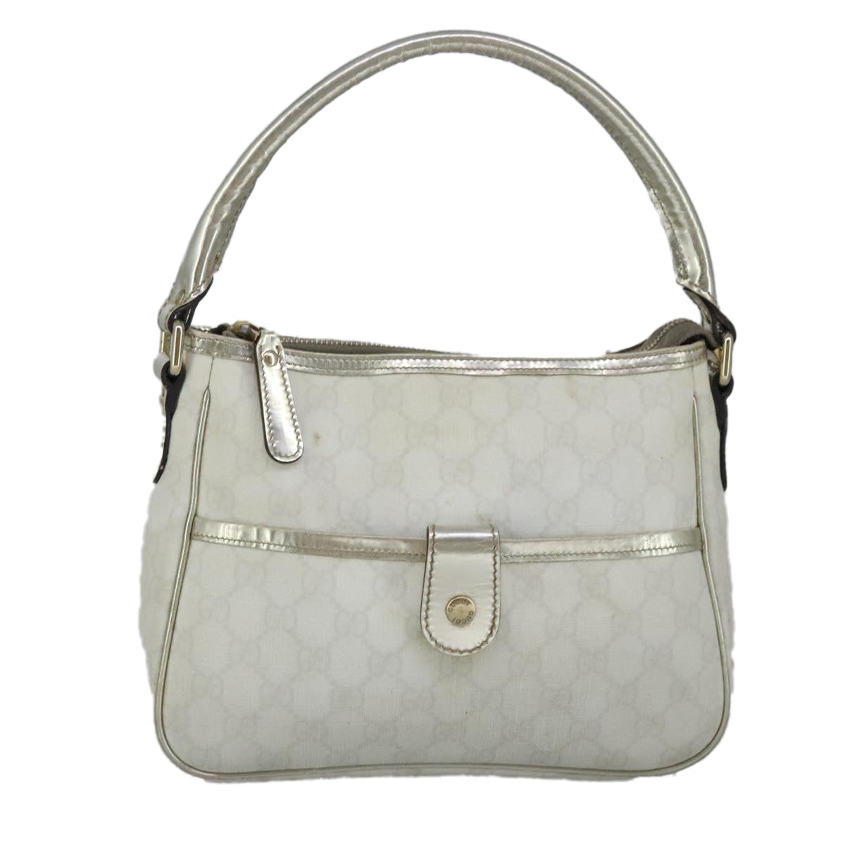 Gucci White Canvas Handbag