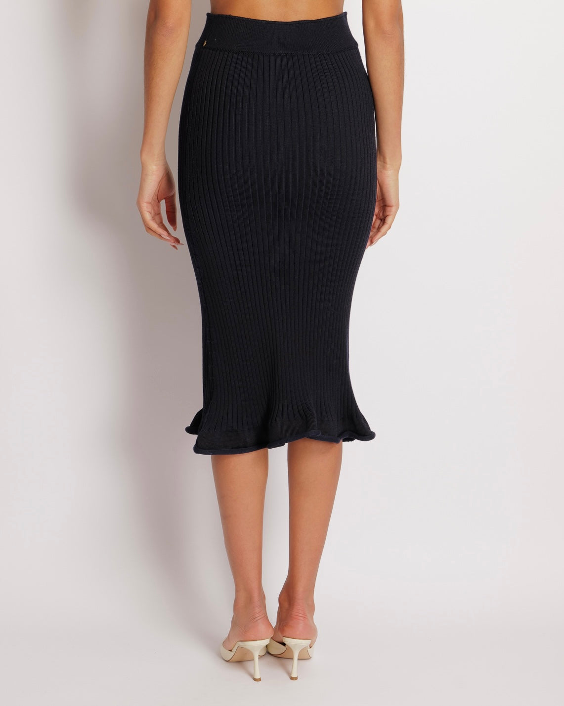 *RUNWAY* Louis Vuitton Fall 2015 Navy and White Knit Crystal Embellished Top and Skirt Set Size S/L (UK 8/12)