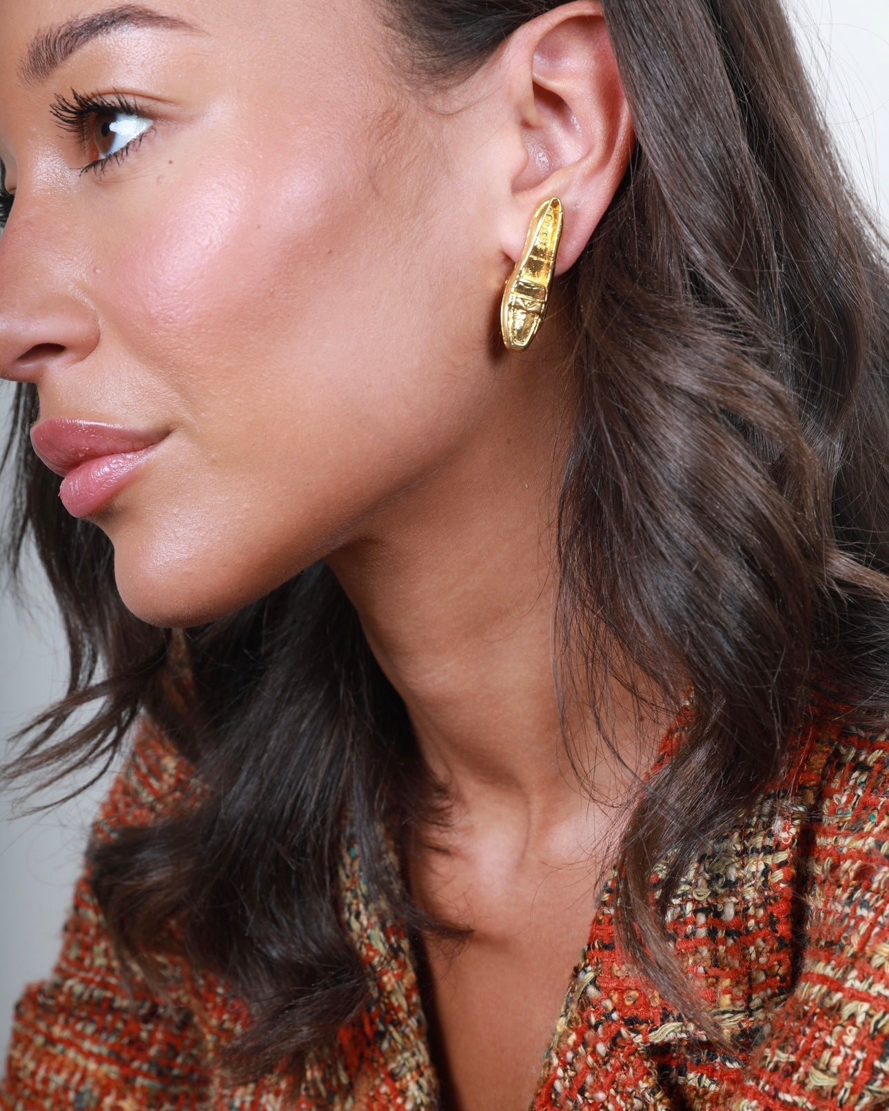 Celine   92 Yellow Gold Shoe Charm  Clip-On Earrings