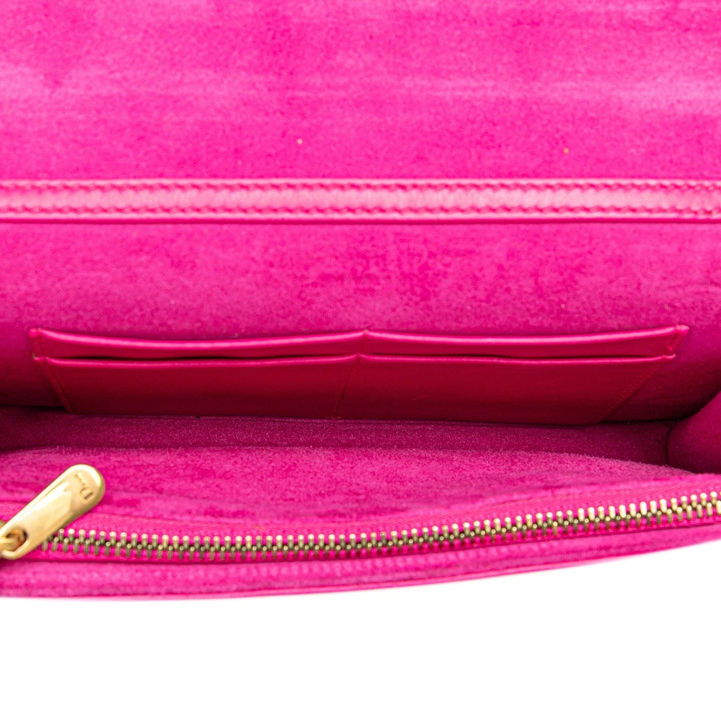 Pink Dior Lambskin Cannage DiorAddict Wallet on Chain Crossbody Bag