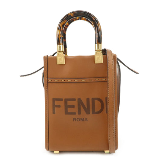 FENDI Sunshine Leather Shopper Small 2Way Bag Shoulder Bag 8BS051  d