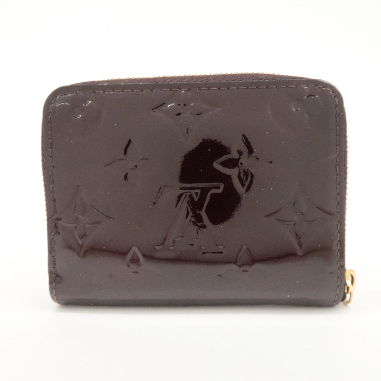 Louis Vuitton Monogram Vernis Zippy Coin Purse Amarante M93607  d