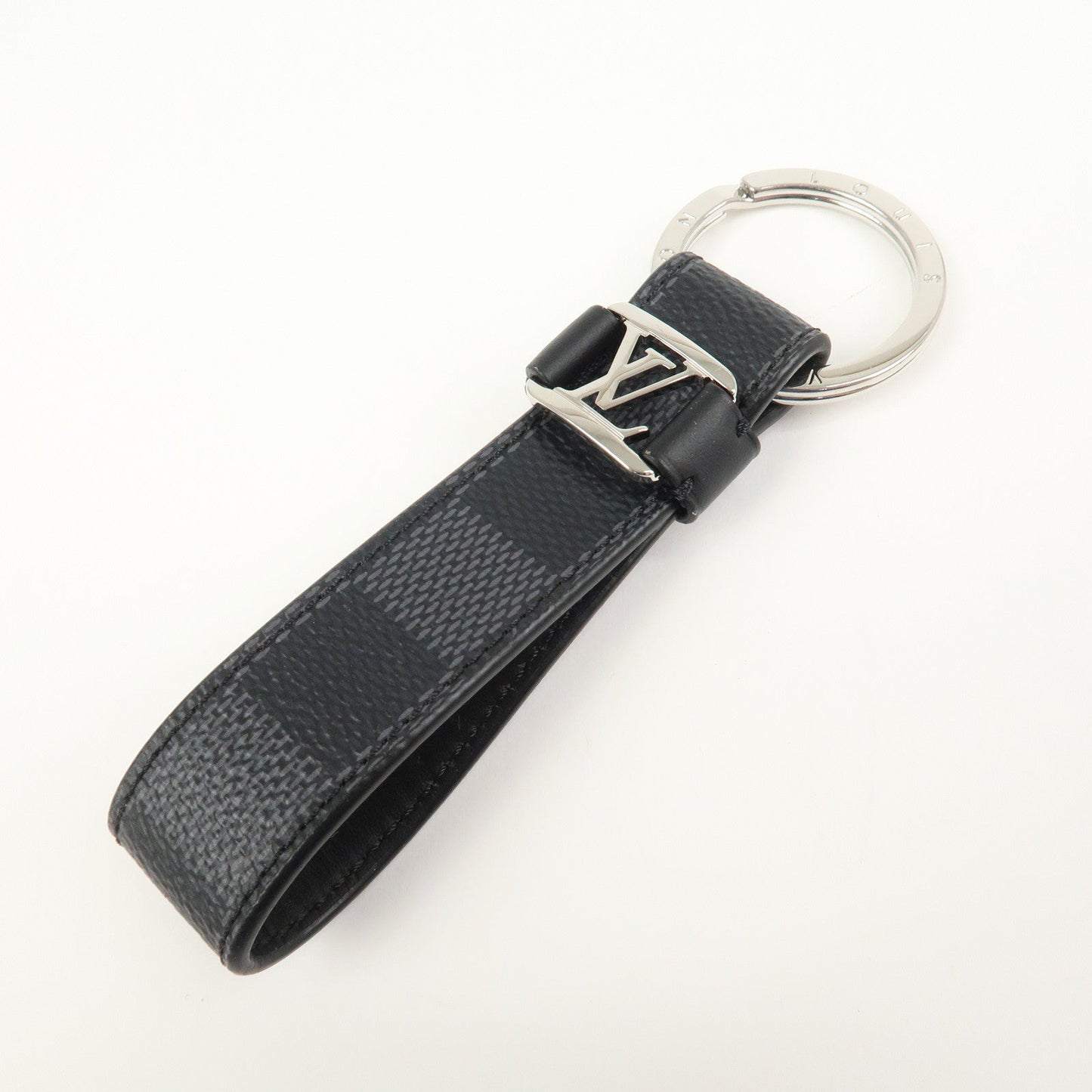 Louis Vuitton Damier Graphite Dragonne Key Chain Bag Charm M62706