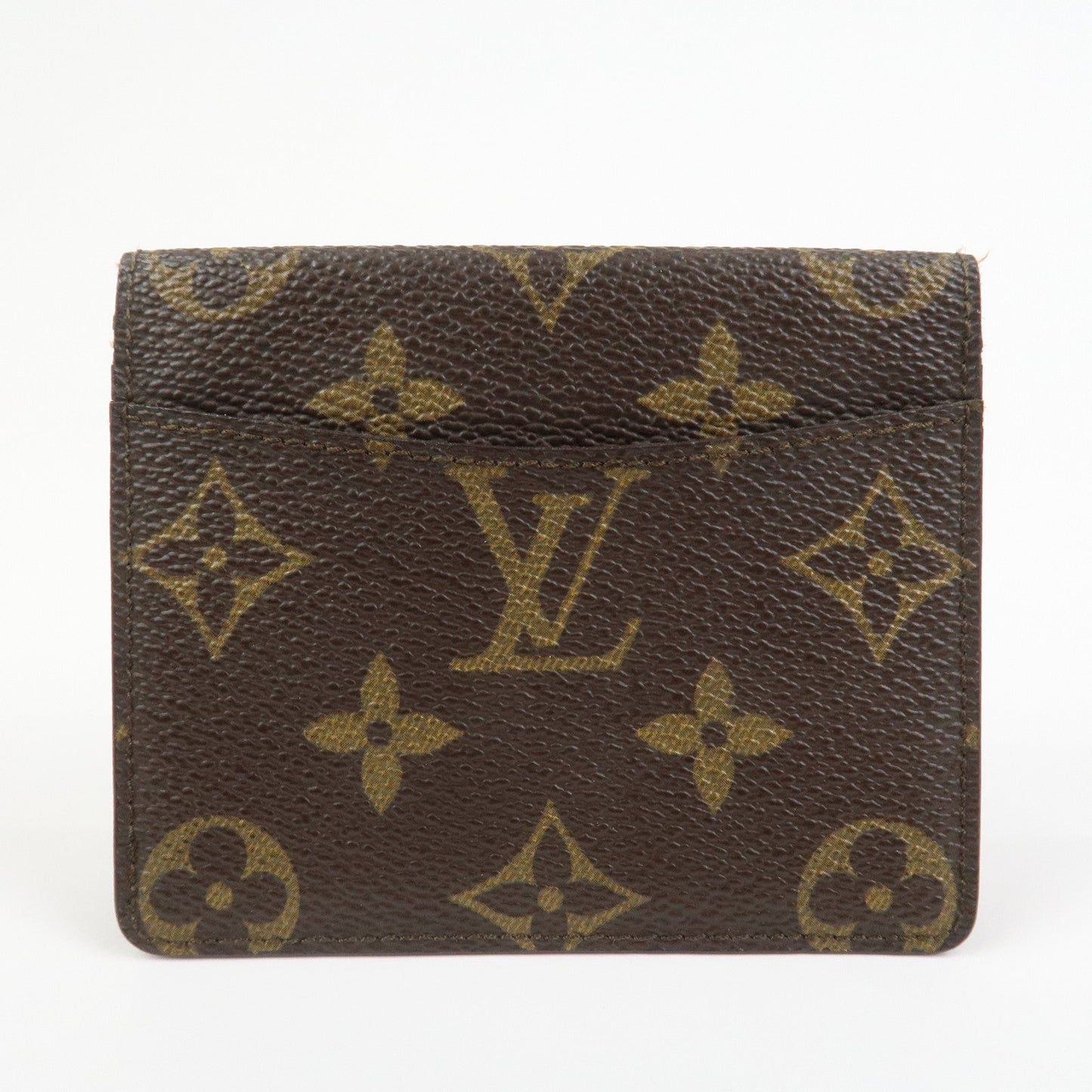 Louis Vuitton Monogram Canvas Leather Card Case Card Holder Brown