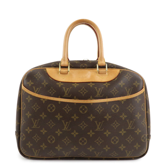 Louis Vuitton Leather Canvas Monogram Deauville Hand Bag M47270  d