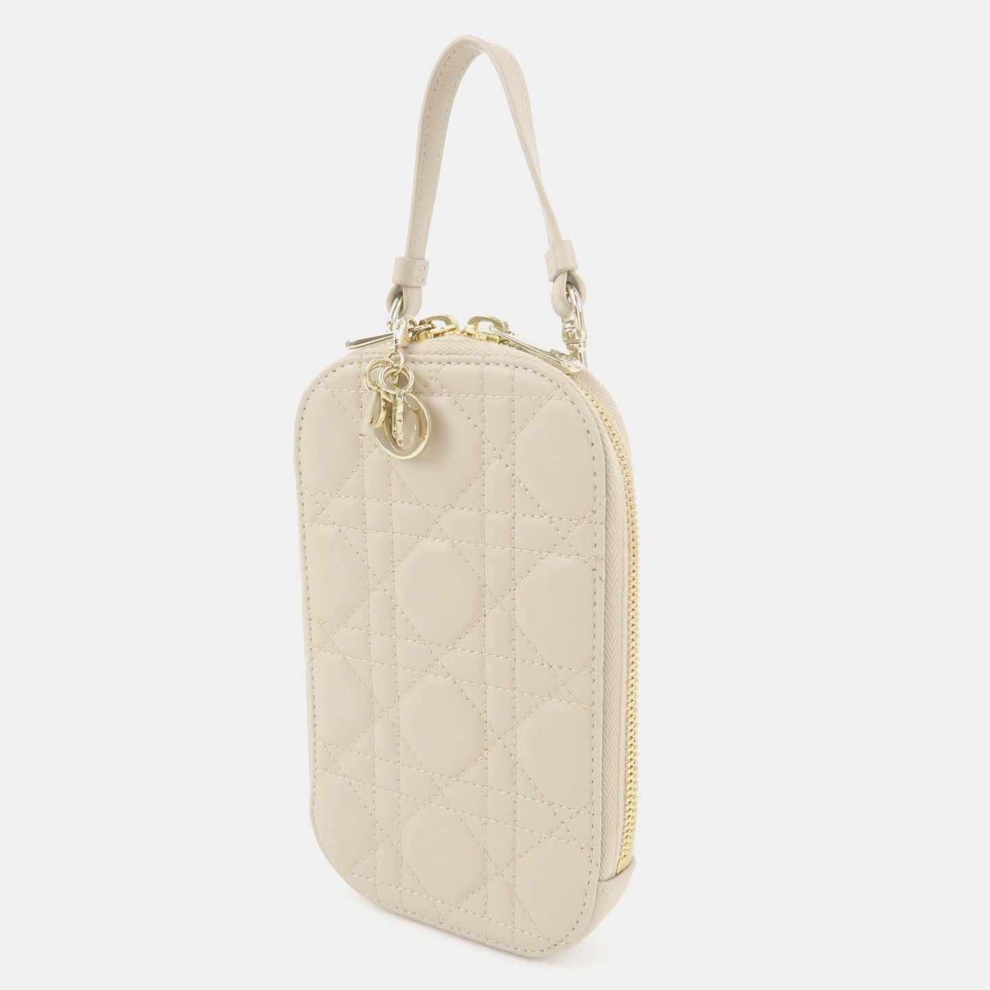 Christian Dior Lady Dior Call'in Dior Cannage Lamb Skin Phone Holder  d