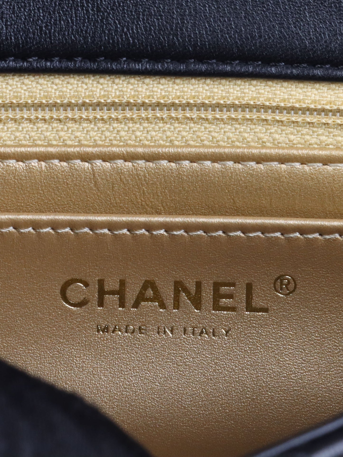 Chanel Black Mini Classic Flap Bag with Pearl Crush