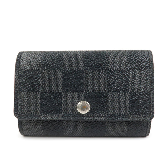 Louis Vuitton Damier Graphite Multicle 6 Key Case Gray Black N62662