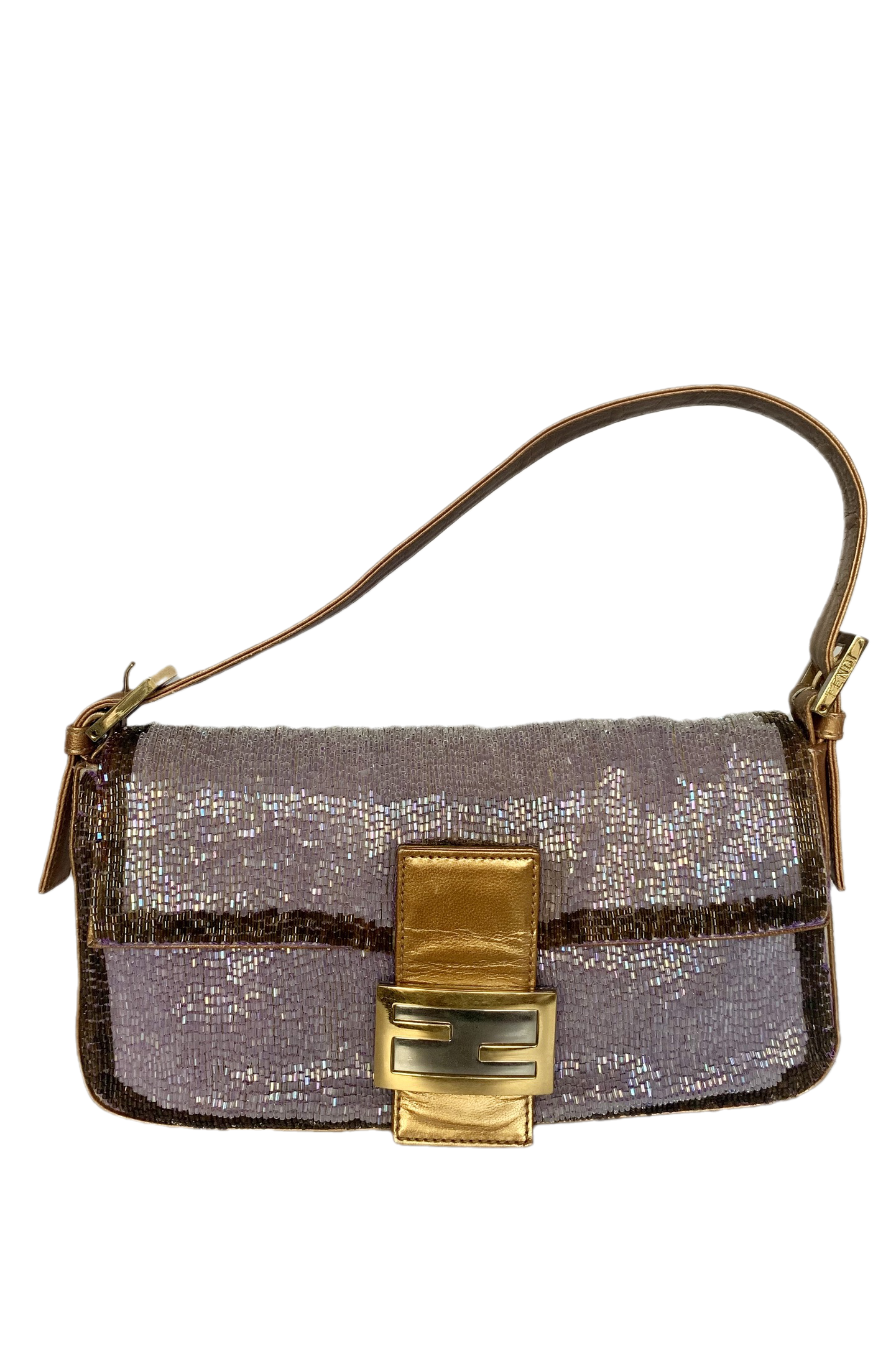 FENDI Baguette Glitter beads Lilac