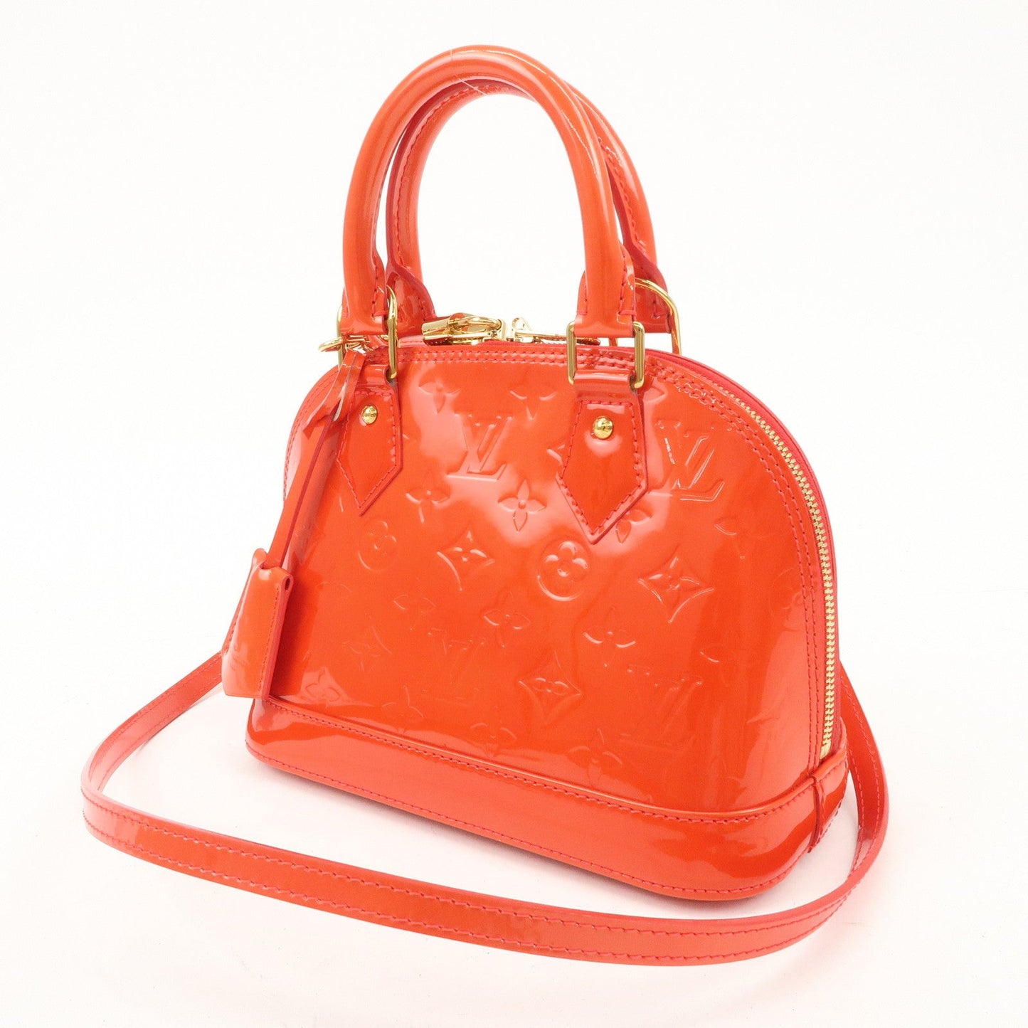 Louis Vuitton Monogram Vernis Alma BB 2Way Hand Bag Rouge M91698  d