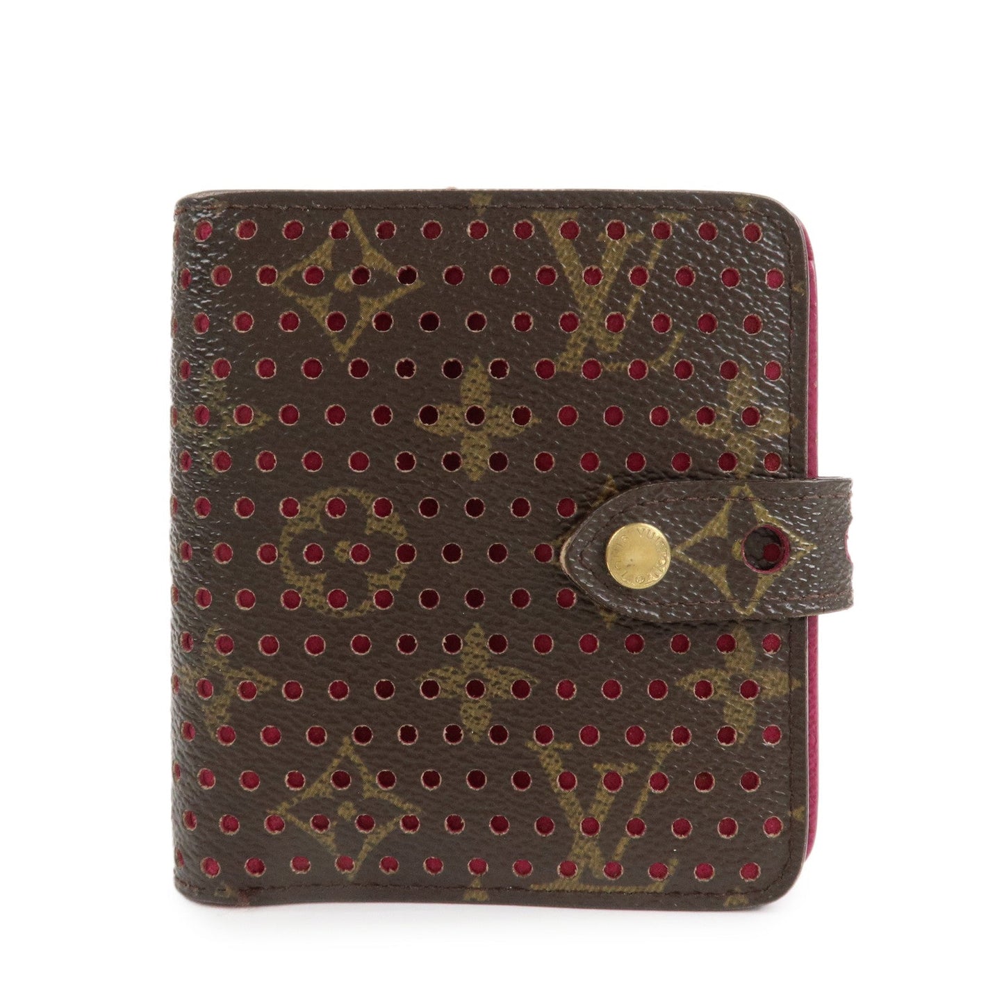Louis Vuitton Monogram Perfor Compact Zip Fuchsia M95188  d